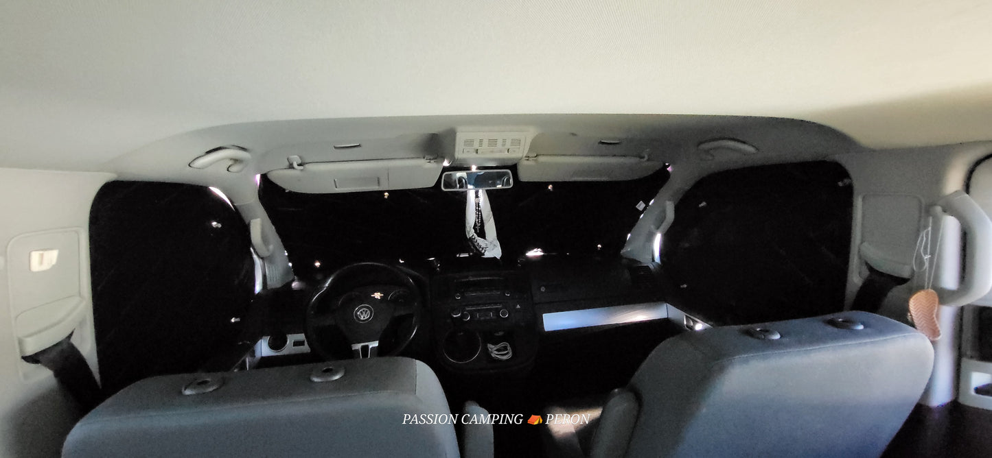 ISOLATION VW 3 PIECES PARE-BRISE, CONDUCTEUR/ PASSAGER DU T5 AU T6.1 FULL BLACK
