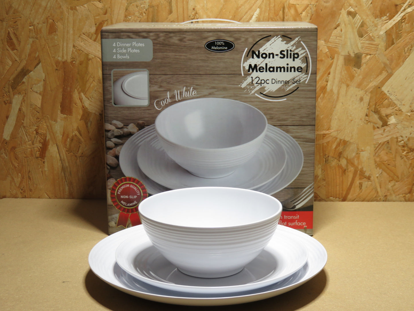 Coffret vaisselle mélamine Cool White