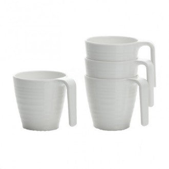 Mugs mélamine Soft White Lot de 4